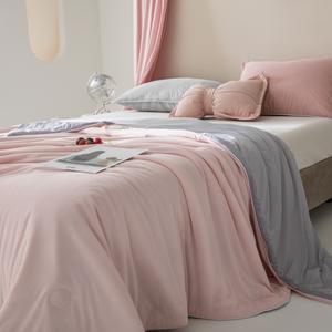 Ice Silk Cooling Fiber Summer Bedspread Solid Color Air Conditioning <strong>Quilt</strong> Machine Washable Thin Wholesale - Product Image 6