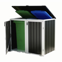Abri de stockage extérieur pour bricolage de grande capacité, facile à utiliser, en acier galvanisé, double poubelle, en acier galvanisé inoxydable, conception de poubelle
