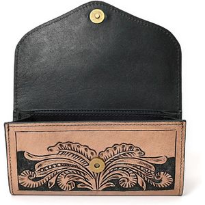 <b>Women's</b> Hand-Tooled Leather <b>Wallet</b> RFID Blocking Vintage Cowhide Long Western Style Purse Large Capacity Card Slots Phone - Product Image 6