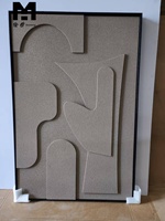 Peinture murale abstraite géométrique moderne de haute qualité, faite à la main, en relief 3D en grès, pour la décoration du salon
