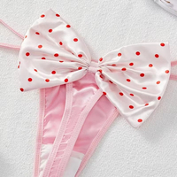 Culottes sexy japonaises Kawaii en satin rose avec grand nœud pour femme, lingerie mignonne pour fille