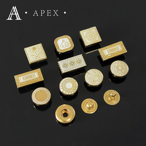 Nút Apex Nhà Máy Tùy Chỉnh 10Mm 12Mm Kẽm Hợp Kim Logo Thương Hiệu Mô Hình Nút Vàng Chất Lượng Cao Quần Áo Thobe Kim Loại Snap Nút - Product Image 2