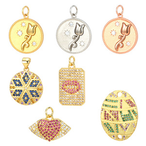 Ensemble de breloques romantiques plaquées or de qualité supérieure, pendentifs flocon de neige, rose, cœur, lèvres pour la création de colliers et bracelets de style japonais - Product Image 5