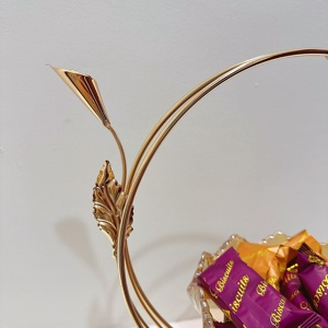 Plateau de service Moon plaqué or Plateau de service élégant <span class=keywords><strong>en</strong></span> <span class=keywords><strong>verre</strong></span> et métal pour gâteau du désert Plateau de fruits pour présentation de table-pour les services des hôtels 69 - Product Image 5