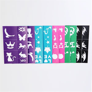 ลายฉลุ PVC สำหรับสักร่างกายและทาสีบนใบหน้ารูปฟีนิกซ์สีทองใช้ซ้ำได้ - Product Image 6