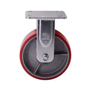 भारी ड्यूटी pu फिक्स्ड 6 इंच के कैस्टर पहियों को तैलीय ट्रोली प्लेट बढ़ते pu औद्योगिक पहिया ओएम समर्थित - Product Image 2