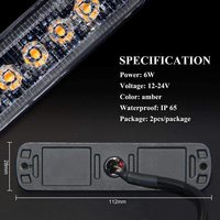 OPPLIGHT-Lámpara de carretera ajustable para coche, barra de luz de trabajo de 6W, bombilla de luz estroboscópica LED ámbar, bombilla de luz de trabajo