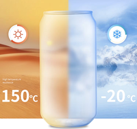 Ensemble de gobelets en verre en forme de canette de bière de luxe de 350 ml (12 oz) transparents, faits à la main, gobelet à smoothie, couvercle en bambou, paille en verre pour le café, les hôtels