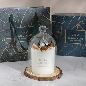 Private Label Aromatherapy Candles with Glass Lid Soy Wax Luxury Vegan Dry rose Flower Customers' Logo candles candles factory