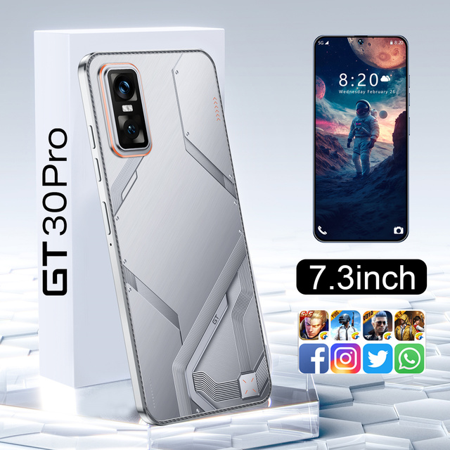 Cheap Price GT30Pro Smartphone 16GB+1TB Memory 7.3 Screen Face ID 2026 Hot Sale Business