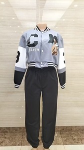 Autunno inverno donna Casual a tre pezzi a manica lunga pantaloni <span class=keywords><strong>lunghi</strong></span> con cappuccio in tessuto a maglia tinta unita - Product Image 5