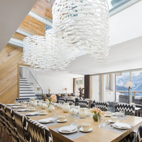 Lustre personnalisé en céramique blanche avec LED pour table à manger, maison, hôtel, restaurant, mariage, par Zhongshan Lighting