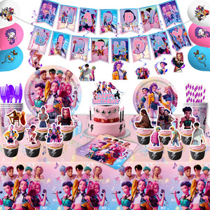 Kpop cacciatore di demoni usa e getta per feste stoviglie tazze piatti tovaglia striscione cannucce per la festa di <span class=keywords><strong>compleanno</strong></span> della ragazza del ragazzo - Product Image 1