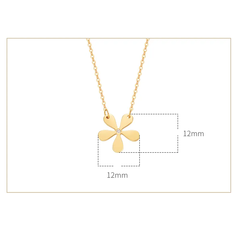 Freesia Pendant 9K 10K 14K 18K real Gold Diamond Fashion jewelry Clavicle women Necklace