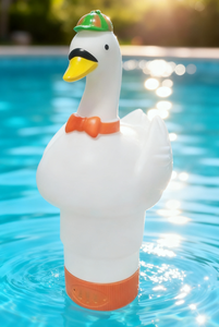 Chargeur chimique de <span class=keywords><strong>piscine</strong></span> en forme de cygne élégant avec contrôle de débit réglable pour piscines creusées et hors sol - Product Image 4