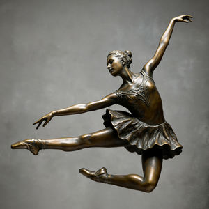 Escultura de Bronce Personalizada de Fábrica a Tamaño Real de Pareja Bailando, <span class=keywords><strong>Bailarina</strong></span> de Ballet, Dama de la Aldea del Baile, Mujer Gorda <span class=keywords><strong>Famosa</strong></span> - Product Image 1