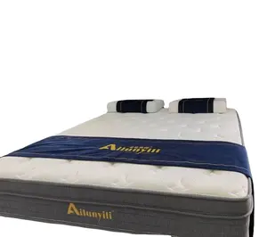 Ailunyili 12 इंच थोक लोकप्रिय रोल अप पॉकेट स्प्रिंग गद्दा बिस्तर मेमोरी फोम प्राकृतिक लेटेक्स के साथ एक बॉक्स में