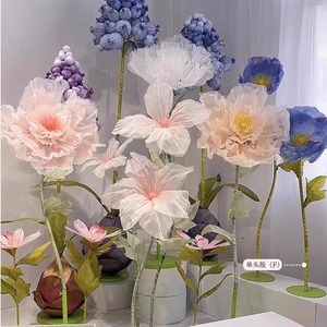 <span class=keywords><strong>Corn</strong></span> Decor Requisiten Hoch Papier Mohn Organza Blume Große Hochzeit Automatische Stand Riesen blume Für Fenster Display Dekor - Product Image 1