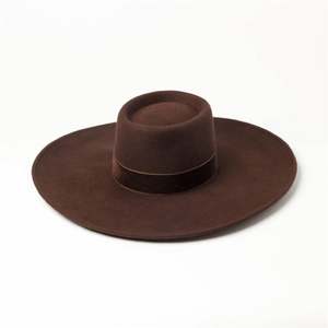 X1271 Chapeau britannique unisexe pour adulte en feutre de laine, décoré de velours, à calotte cintrée, à larges bords, style défilé, pour l'extérieur, toutes saisons - Product Image 6