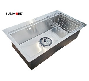 Évier de cuisine en acier inoxydable de qualité supérieure, simple ou double, fait main, 304 SUS, anti-rayures, design moderne - Product Image 5