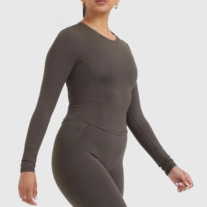 <span class=keywords><strong>Camisetas</strong></span> Deportivas al por Mayor, <span class=keywords><strong>Camisetas</strong></span> de Compresión de <span class=keywords><strong>Segunda</strong></span> <span class=keywords><strong>Piel</strong></span> para Gimnasio, Lisas, Ajustadas, de Manga Larga, para <span class=keywords><strong>Mujer</strong></span> - Product Image 2