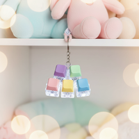 Replaceable Keycap Detachable Keychain,Bag Charm,Phone Charm,Junk Cases Charms,Keychain Charm Pendant,Light up Keychain Cube