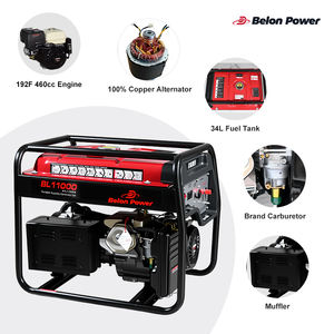 Générateur à essence monocylindre à cadre ouvert de 9 kW refroidi par air pour activités de plein air, réservoir de carburant de 34 L, moteur à essence 192FE - Product Image 3