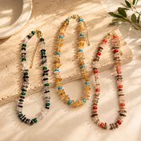 Collier en pierres naturelles bohèmes irrégulières pour femme, tendance été, plage, surf, collier de guérison naturelle