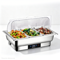 Chauffe-Plats Électrique Commercial en Acier Inoxydable Grand Format – Plats de Présentation pour Buffets d'Hôtels et Restaurants