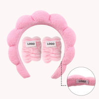 Ensemble de bandeaux et de bracelets de spa en tissu éponge doux pour le maquillage, avec logo personnalisé, pour le lavage du visage et les soins de la peau