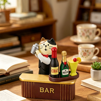 Figurines en résine d'animaux mignons, pyramide musicale, amour, faites à la main, peintes à la main, décoration de bureau à domicile, mini cadeaux