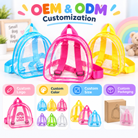 Sac à dos transparent personnalisé en PVC, petit format, étanche, pour l'été, la plage, le téléphone portable, les voyages, l'école, le rangement