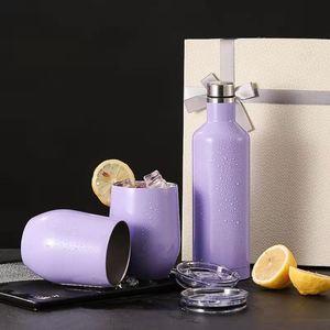 ขายร้อนสแตนเลสฉนวนธุรกิจกระติกน้ําสูญญากาศชุดของขวัญ 2 ฝาปิดของขวัญกล่อง - Product Image 2