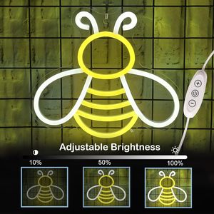 Abeja neón LED decoración de pared IP65 lámpara acrílica cuerpo letra de neón para el hogar tienda decoración de pared fiesta de cumpleaños para regalo perfecto para amigos - Product Image 2