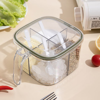 Pots à épices transparents pour animaux de compagnie, vente en gros, 4 trous, récipient d'assaisonnement rechargeable, accessoires de cuisine