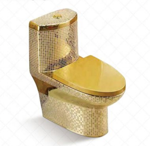 Inodoros de Diseño de Lujo en Dorado, Artículos Sanitarios Populares en el Medio Oriente, Inodoro de Una Pieza de Porcelana - Product Image 6