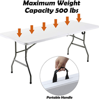Table pliante d'extérieur Table à tréteaux en plastique pour pique-nique fête mariage
