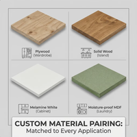 Dressing moderne sur mesure avec miroir de coiffeuse et éclairage LED, mobilier de chambre OEM/ODM pour villa