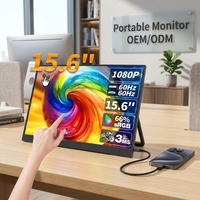 Moniteur portable 15,6 pouces, écran tactile FHD 1080P IPS, deuxième écran pour ordinateur portable, type C HD, pour les voyages, les jeux, le bureau