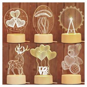 Acrylic 3D Nightlight Christmas Valentine's Day Party Gift Children Cartoon Atmosphere LED <b>Light</b> Custom LOGO - Product Image 1