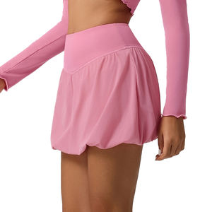 فستان تنس سريع الجفاف 2 في 1 مع تنورة يوجا واسعة مضادة للانزلاق وشورت داخلي مدمج للجري واللياقة البدنية - Product Image 6