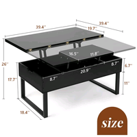 Table basse relevable intelligente en bois Combohome avec rangement pour salon