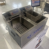 Friteuse électrique commerciale Hansu 24L à double température avec affichage numérique et double réservoir pour frites, machines à snacks avec contrôle de la température