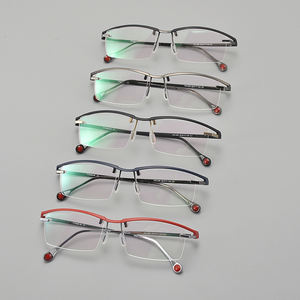 2024 nouvelles lunettes de lecture sans <span class=keywords><strong>lunette</strong></span> mâle pur titane affaires cadre optique femme haute myopie anti-bleu lunettes cadre - Product Image 2