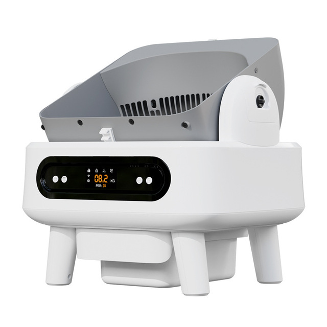 Top Seller Dual Safety Sensor Self-Cleaning  Automatic cat Litter Box with APP Control Grey-White Plastic Trash Bags Included