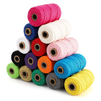 Cuerda de Algodón Trenzada de 2mm y 100m, Cuerda de Colores para Manualidades, Tejido a Mano, Decoración, Tapicería