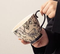 Tasse-Tasse à eau de grande capacité à usage domestique-Tasse à lait en céramique pour couple-Tasse à petit-déjeuner à l'avoine