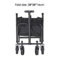 Chariot de camping d'extérieur, mini chariot de courses noir 30 kg, chariot de marché portable pliable, chariot à bagages, remorque de camping, chariot de pique-nique
