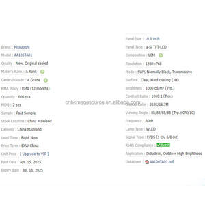 จอแสดงผล AA106TA01เกรดอุตสาหกรรมขนาด10.6นิ้ว1280*768จอแสดงผล LCD ใหม่เอี่ยม - Product Image 3