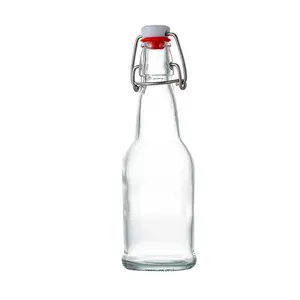 Recyclable Swing Top Glass Bottles Flip Top Glass Bottle with Stopper for Beverages Oil Vinegar Water Juice Kombucha Wine